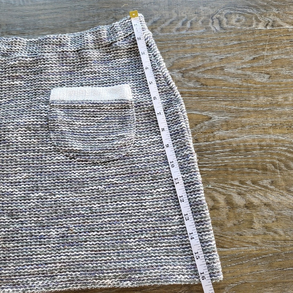 Zara Trafaluc Blue White Textured Knit Two Piece Skirt Set Small S Short Sleeve - Picture 10 of 12